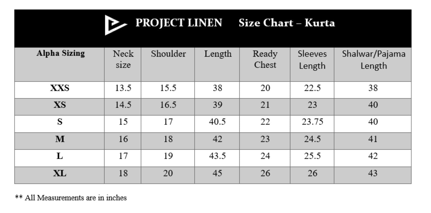 Team black linen kurta