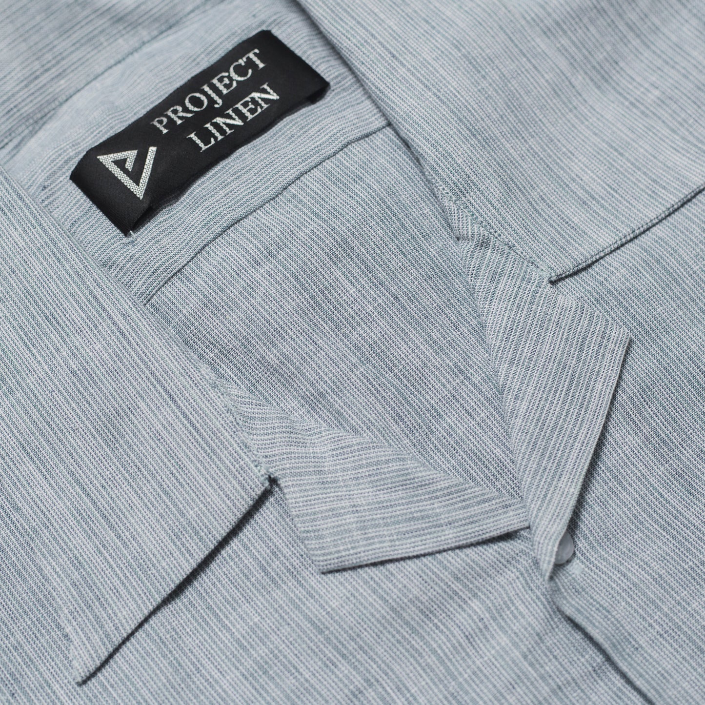 Grey Textured Cuban Linen Shirt
