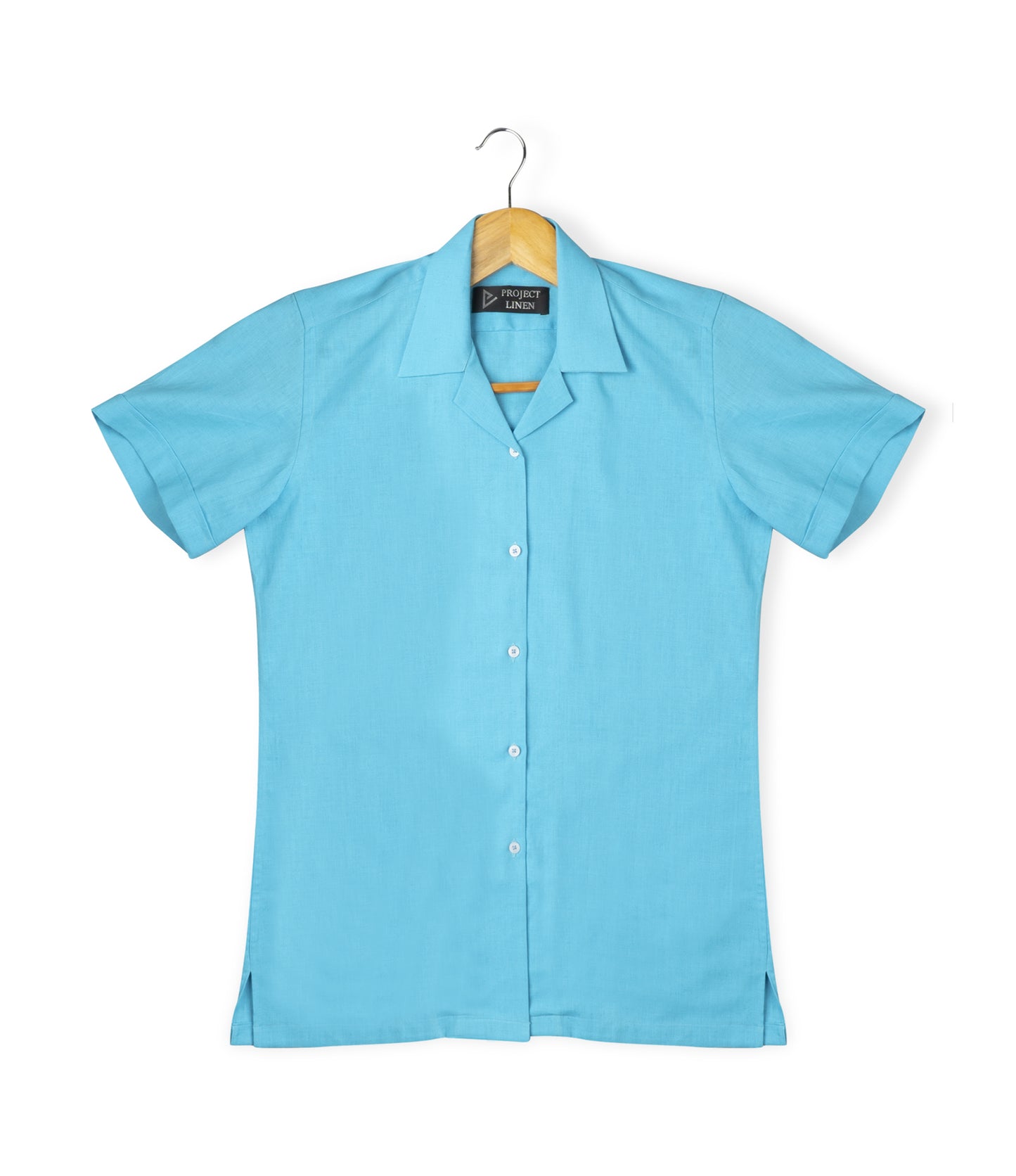 Turquoise Blue Cuban Linen Shirt - Her's