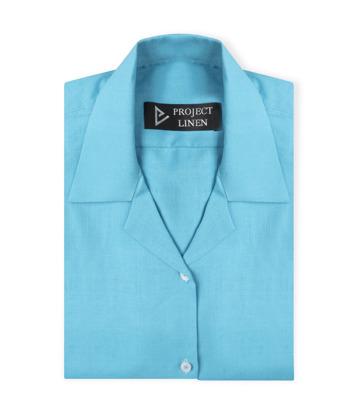 Turquoise Blue Cuban Linen Shirt