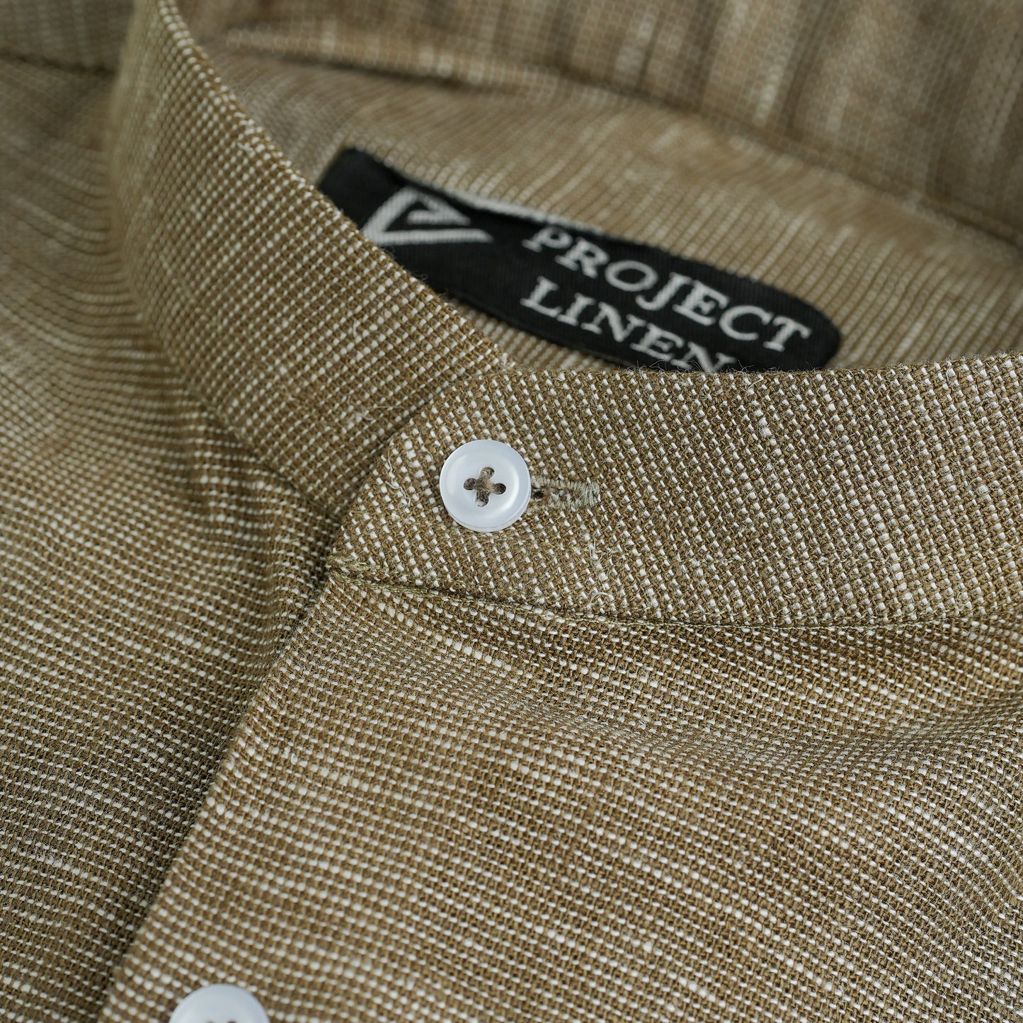 Olive Breeze Mandarin Linen Shirt