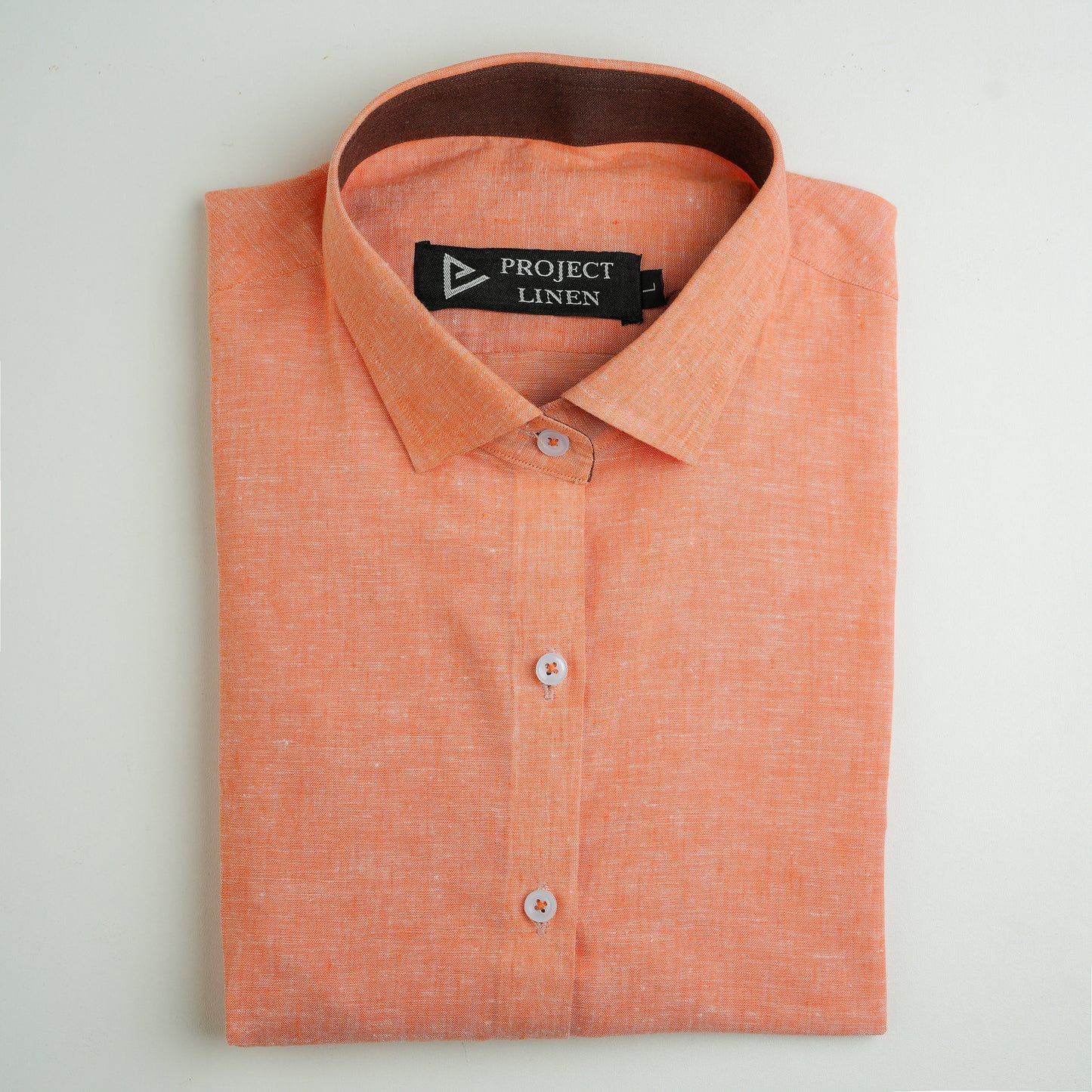 Orange Linen Shirt