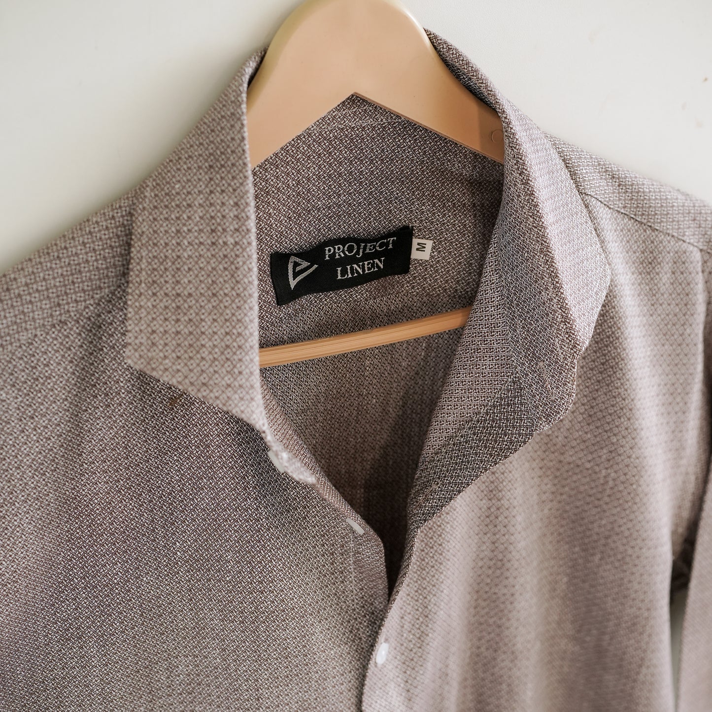Silver Brown Texture Linen Shirt - Her's