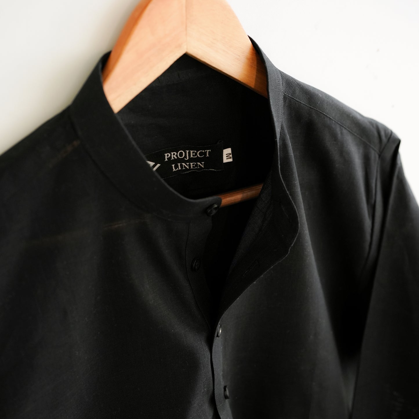 Black Band Collar Kurta Shirt