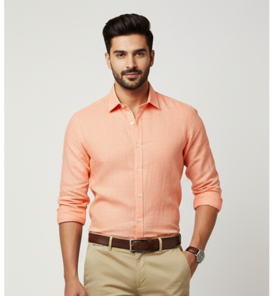Orange Linen Shirt