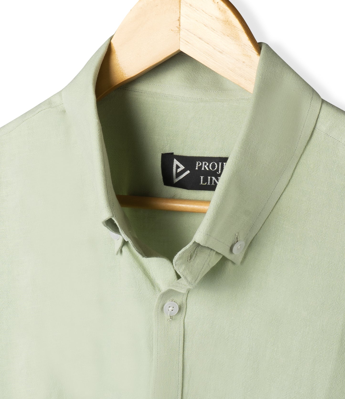 Pastel Green Button Down Linen Shirt - Her's