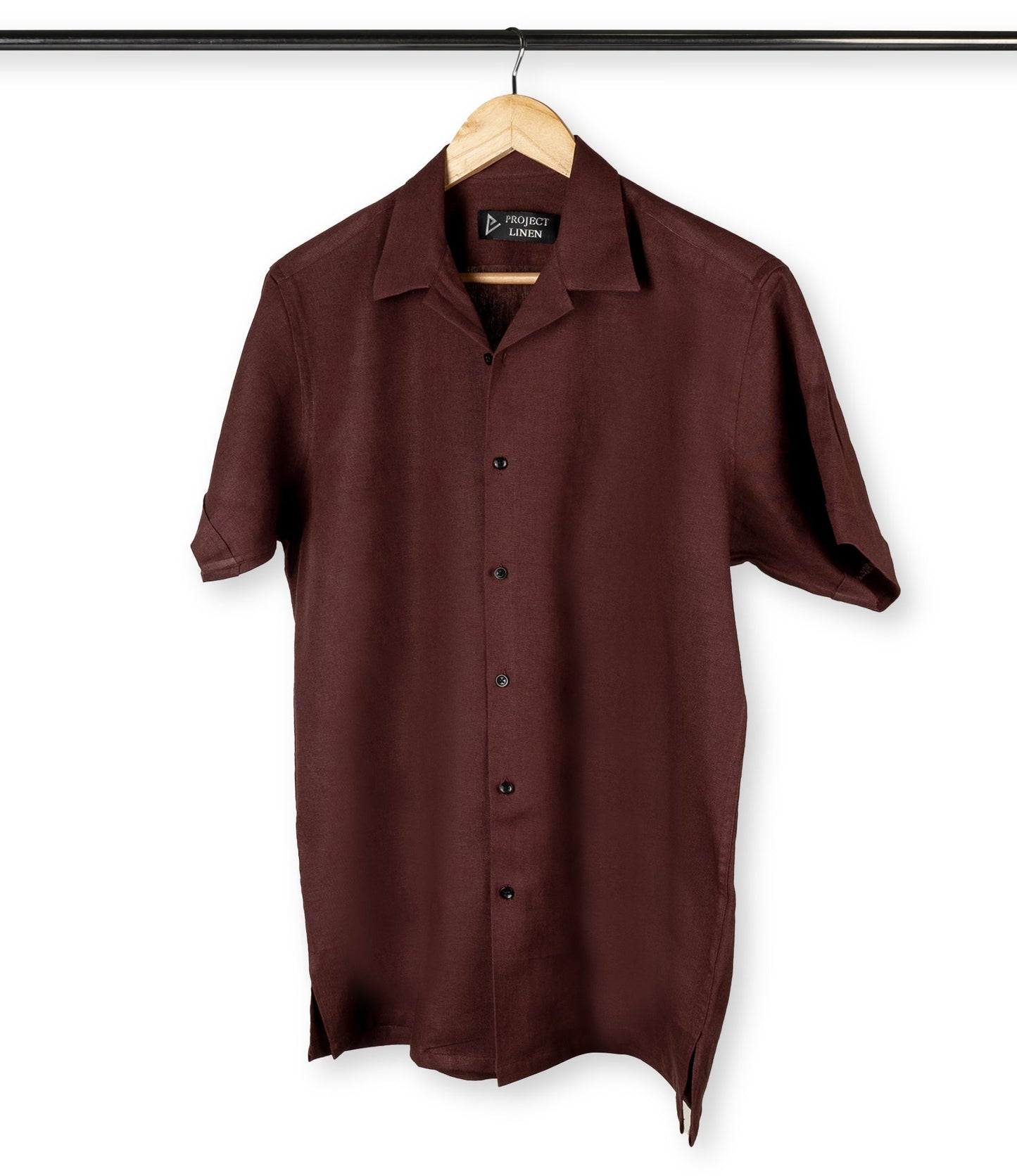 Maroon Cuban Linen Shirt