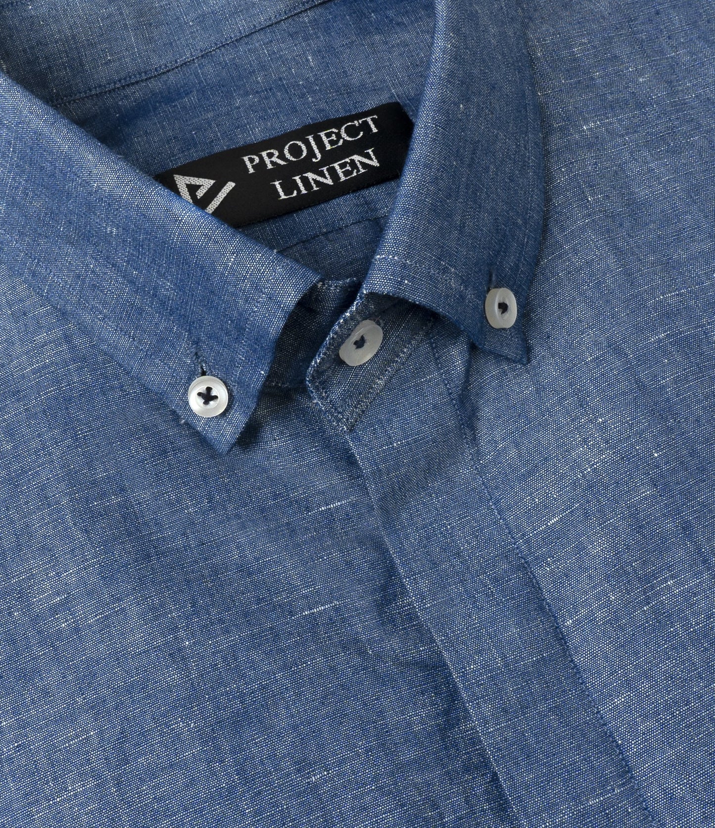 Denim Blue Button Down Linen Shirt - Her's