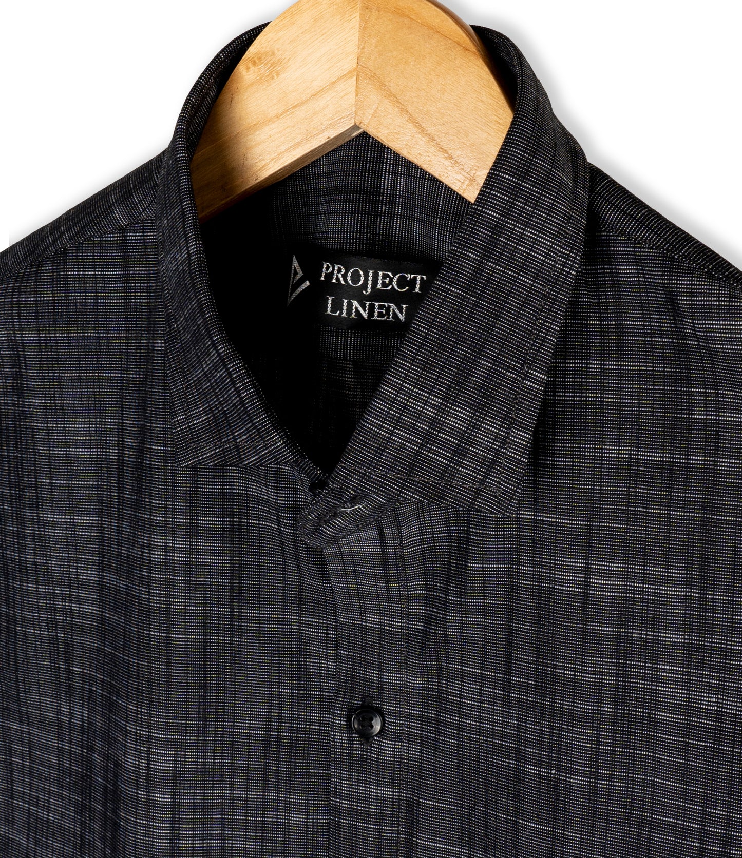 Texture Black Linen Shirt