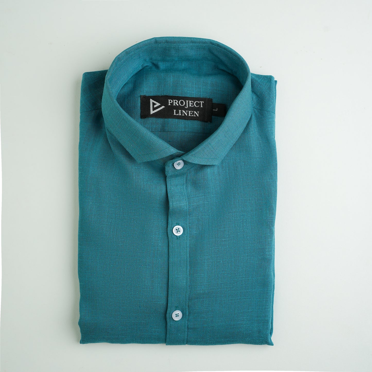 Teal Green Linen Shirt - Her's