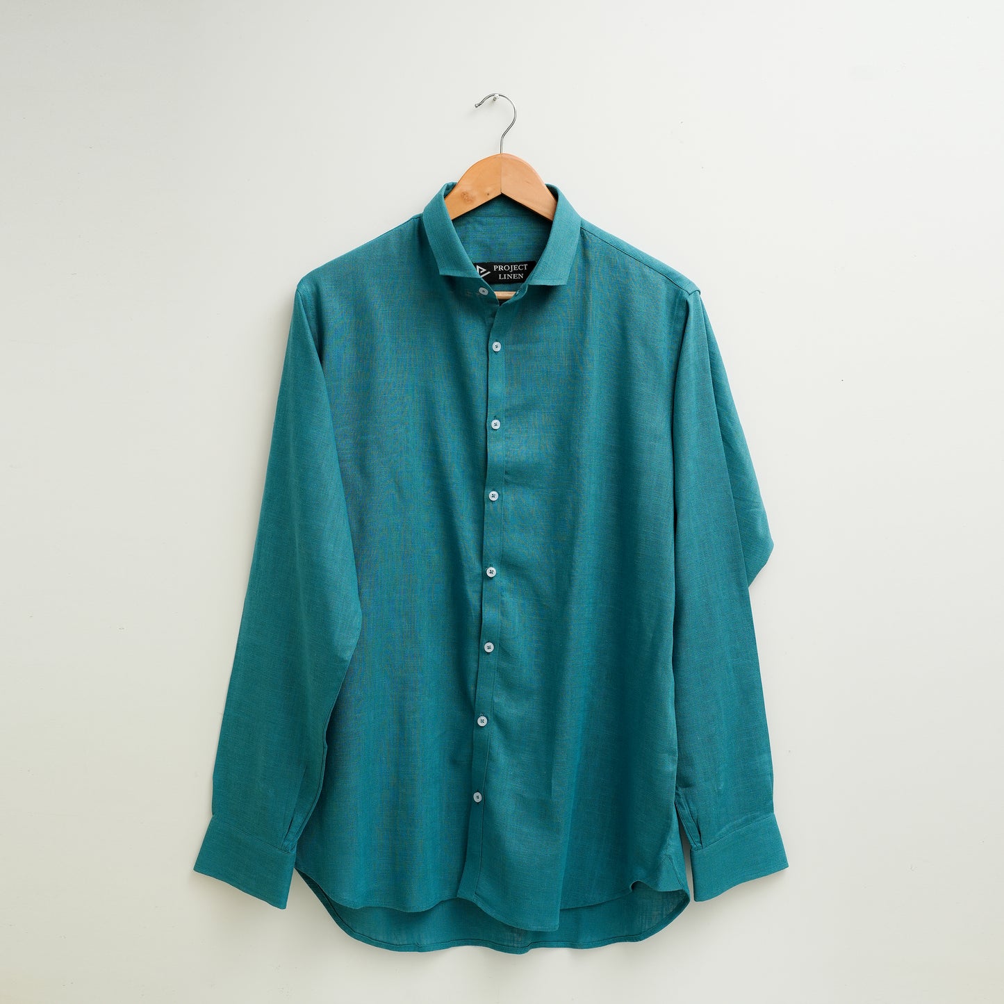 Teal Green Linen Shirt - Her's