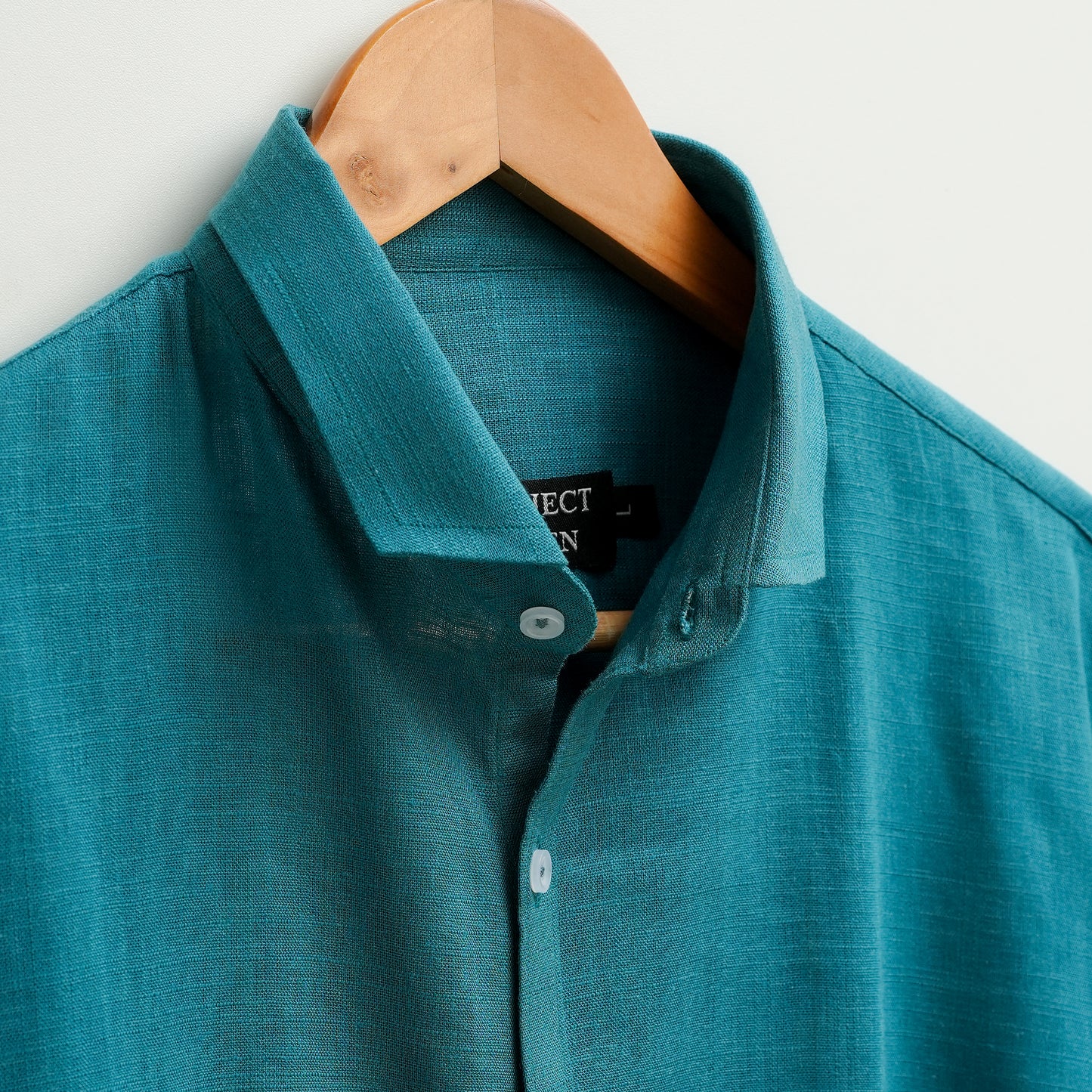 Teal Green Linen Shirt - Her's