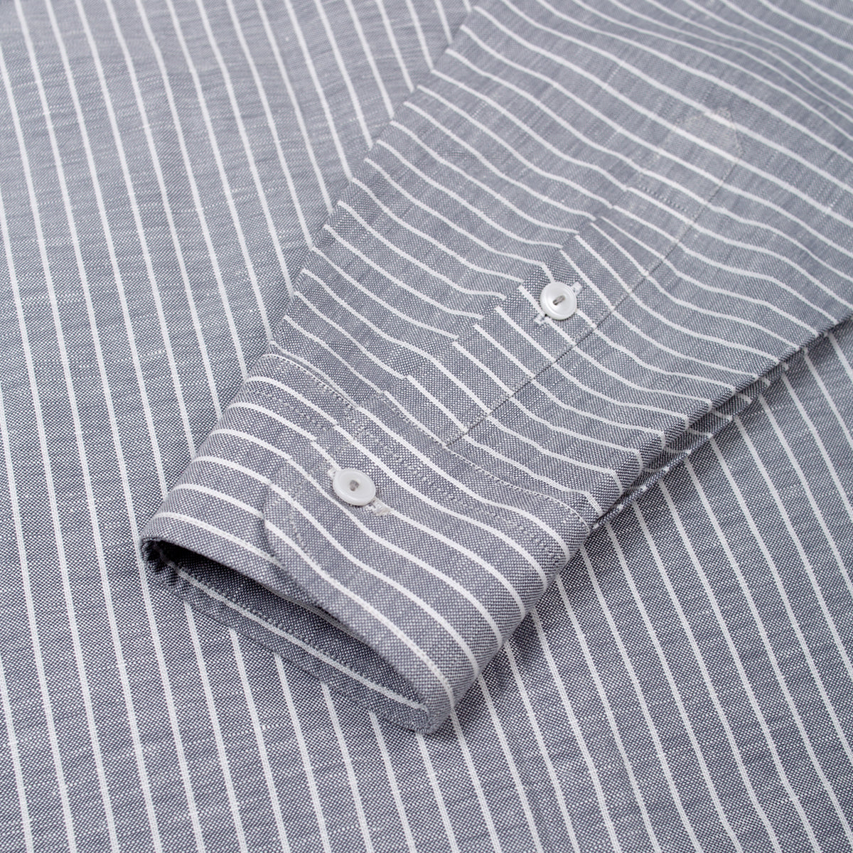 Grey Striped Linen Shirt - Her's