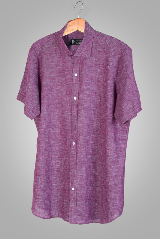 Purple Linen Shirt - Her's