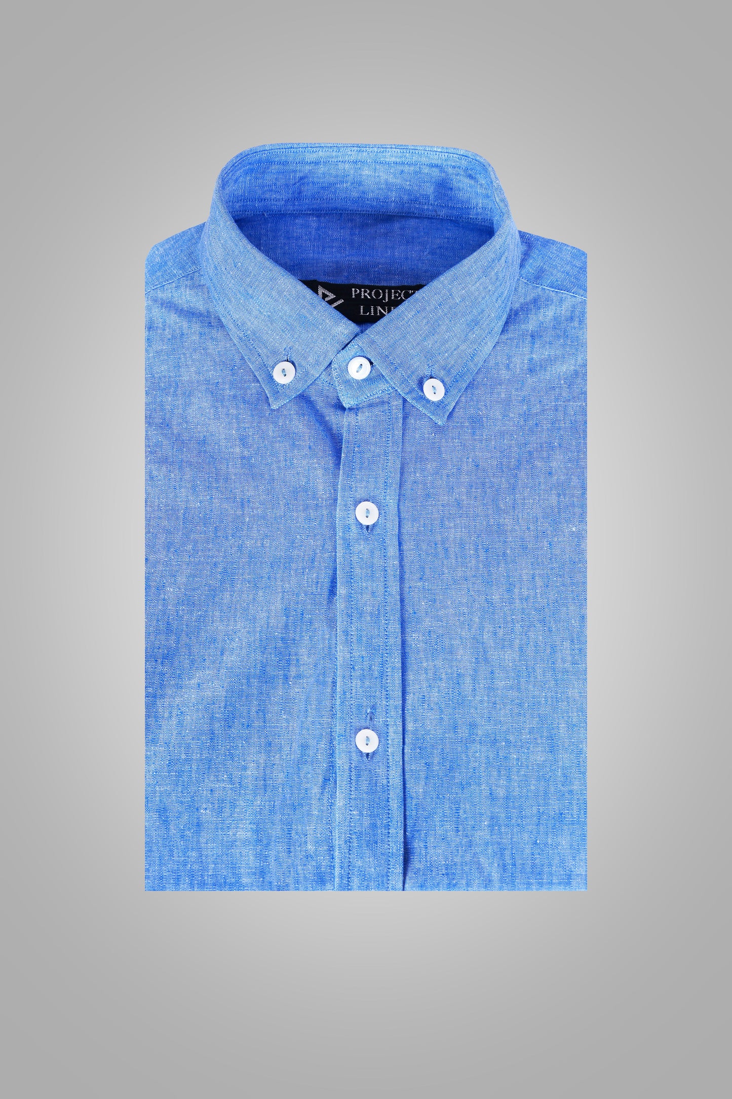 Burnt Blue Button Down Linen Shirt - Her's