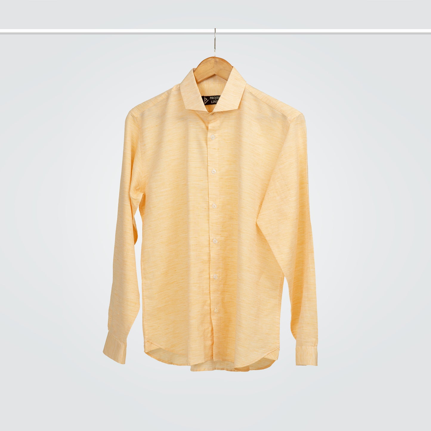 Yellow Textured Irish Linen Shirt