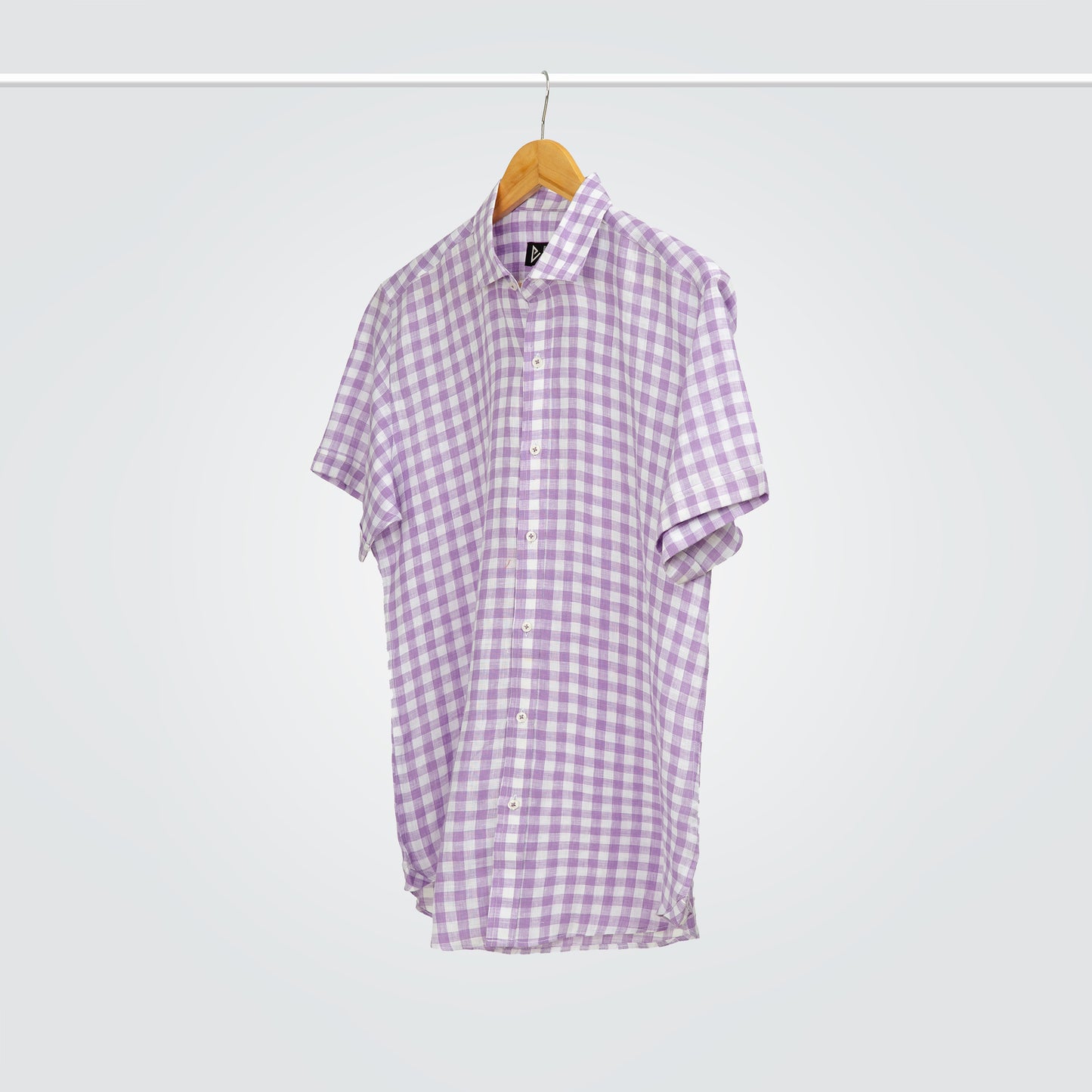 Purple Checkered Linen Shirt