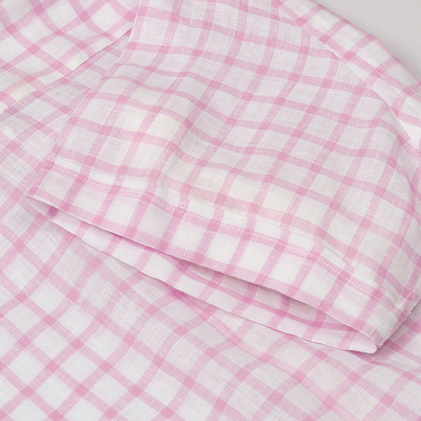 Pink Checkered Linen Shirt - Her's