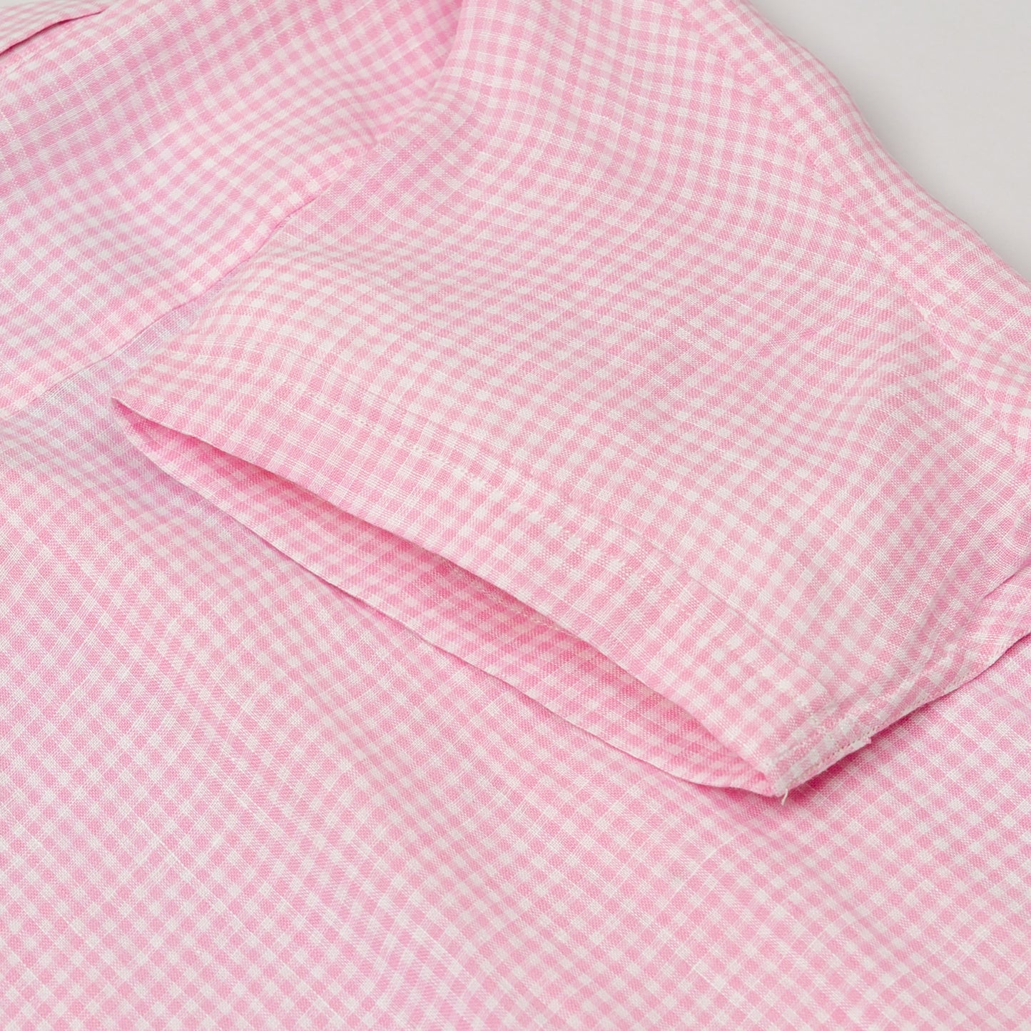 Pink Checkered Cuban Linen Shirt