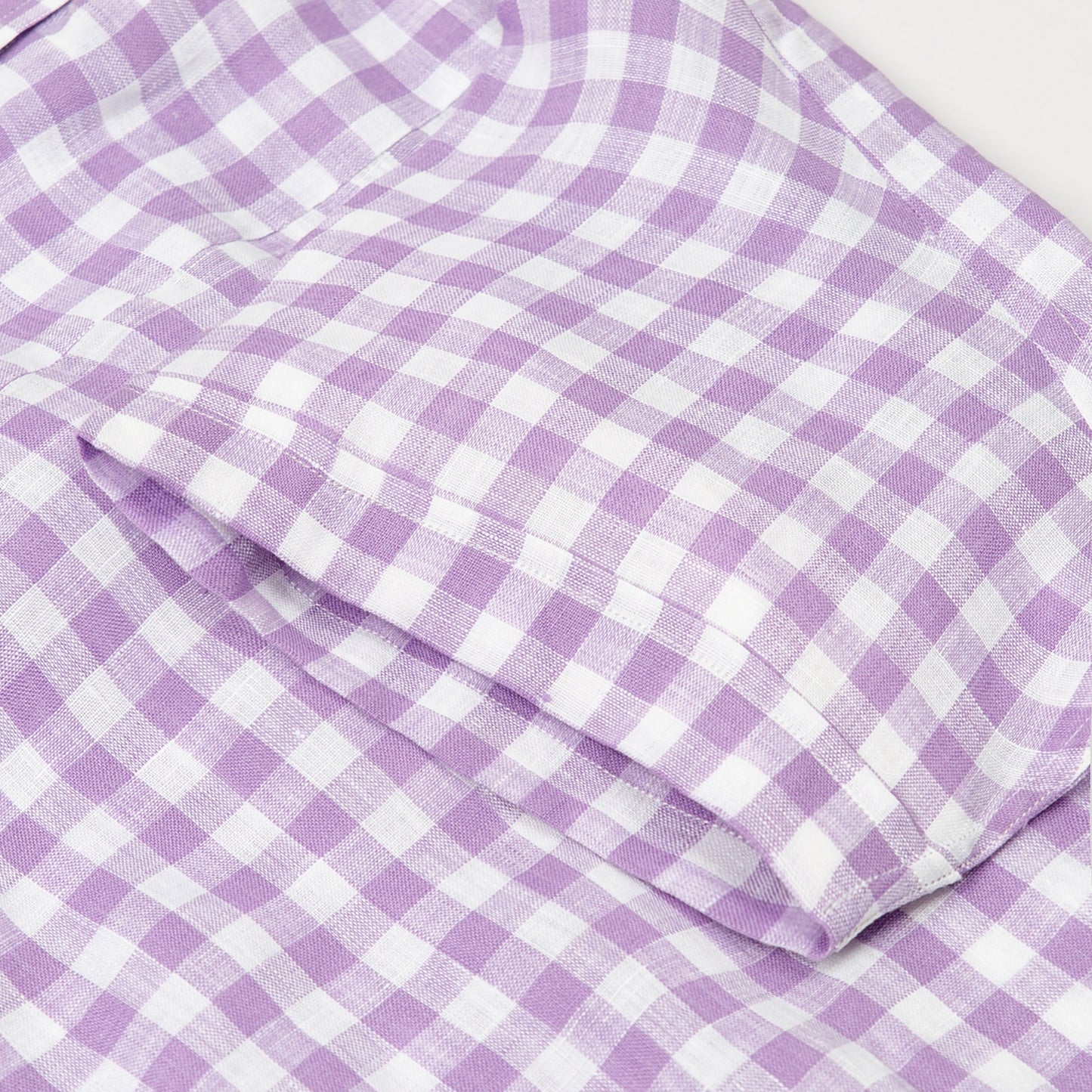 Purple Checkered Linen Shirt