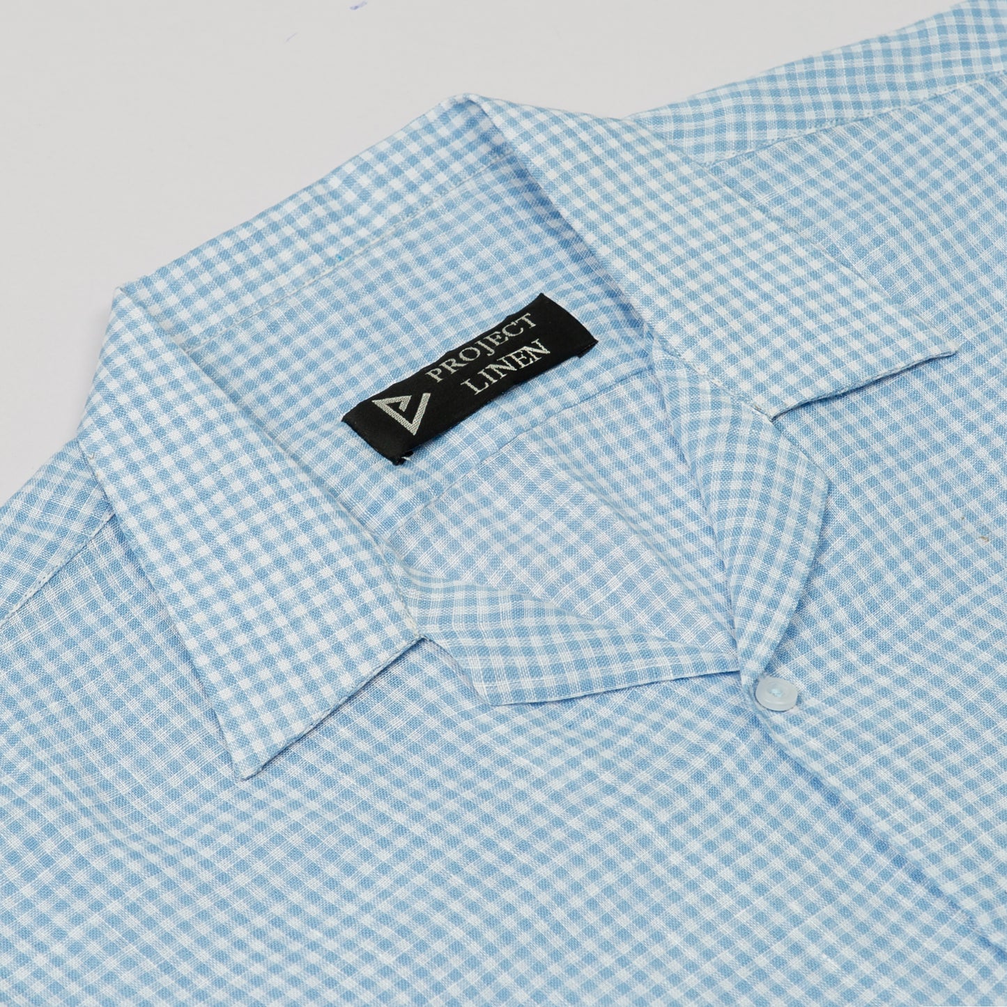 Blue Checkered Cuban Linen Shirt