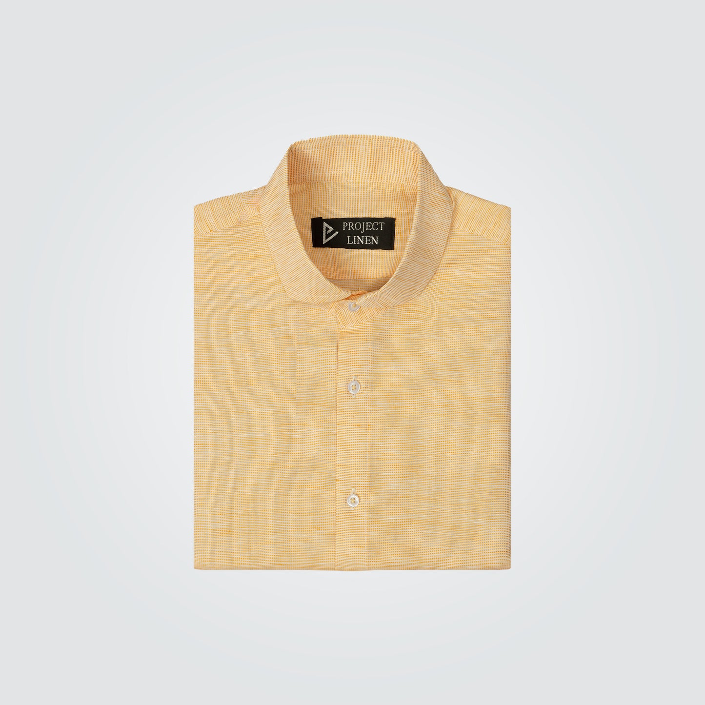 Yellow Textured Irish Linen Shirt