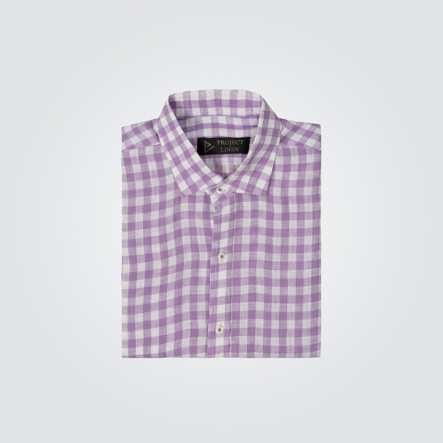 Purple Checkered Linen Shirt