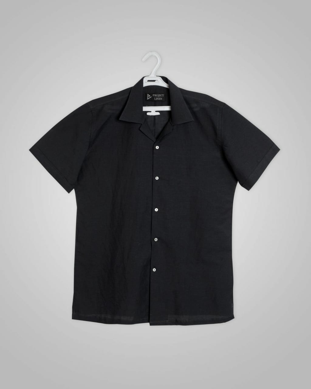 Black Cuban Linen Shirt
