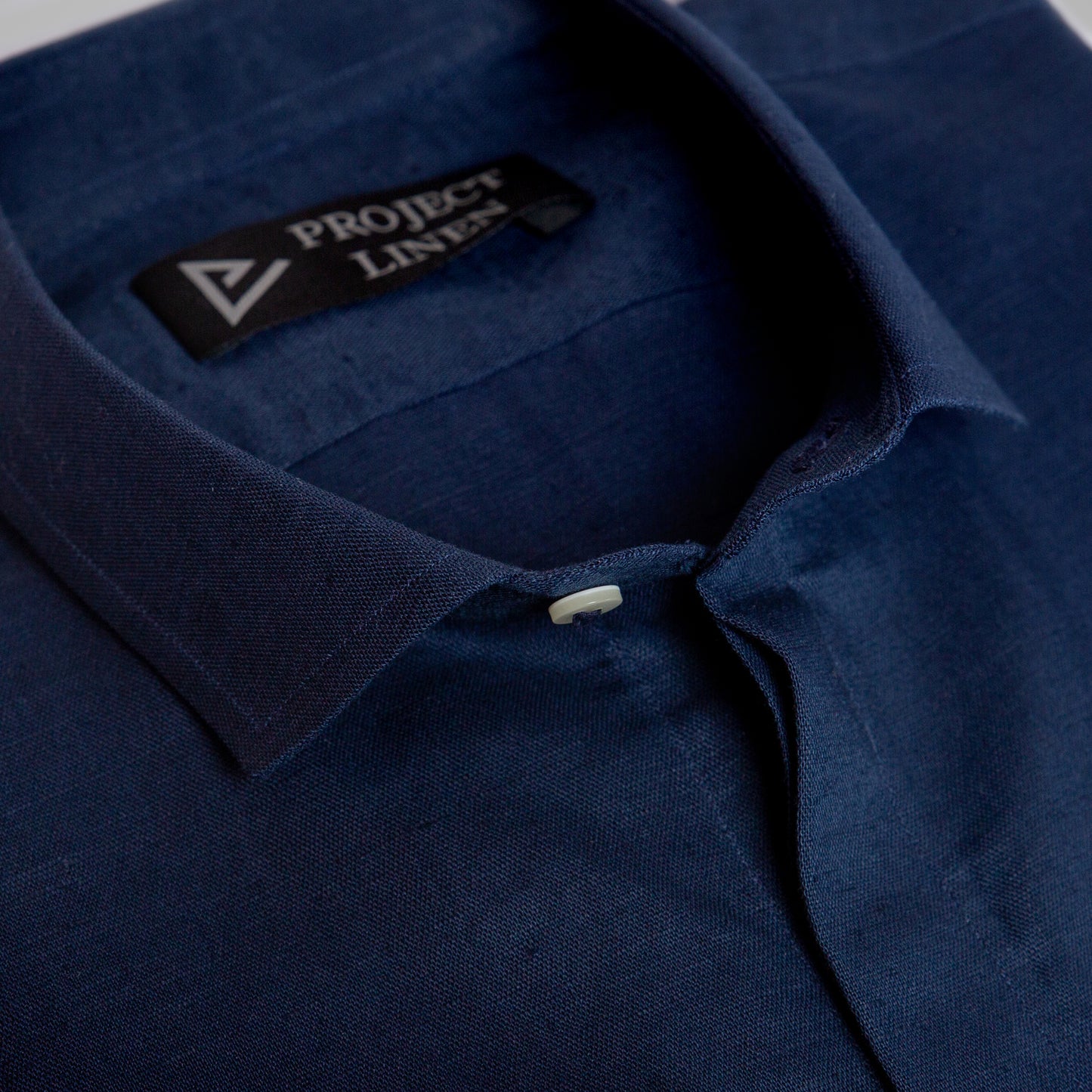 Navy Blue Linen Shirt - Her's